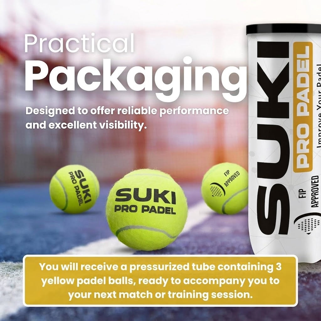 PRO Padel Balls. 6/12/24 Tubes of 3 Padel Tennis Balls FIP Approved