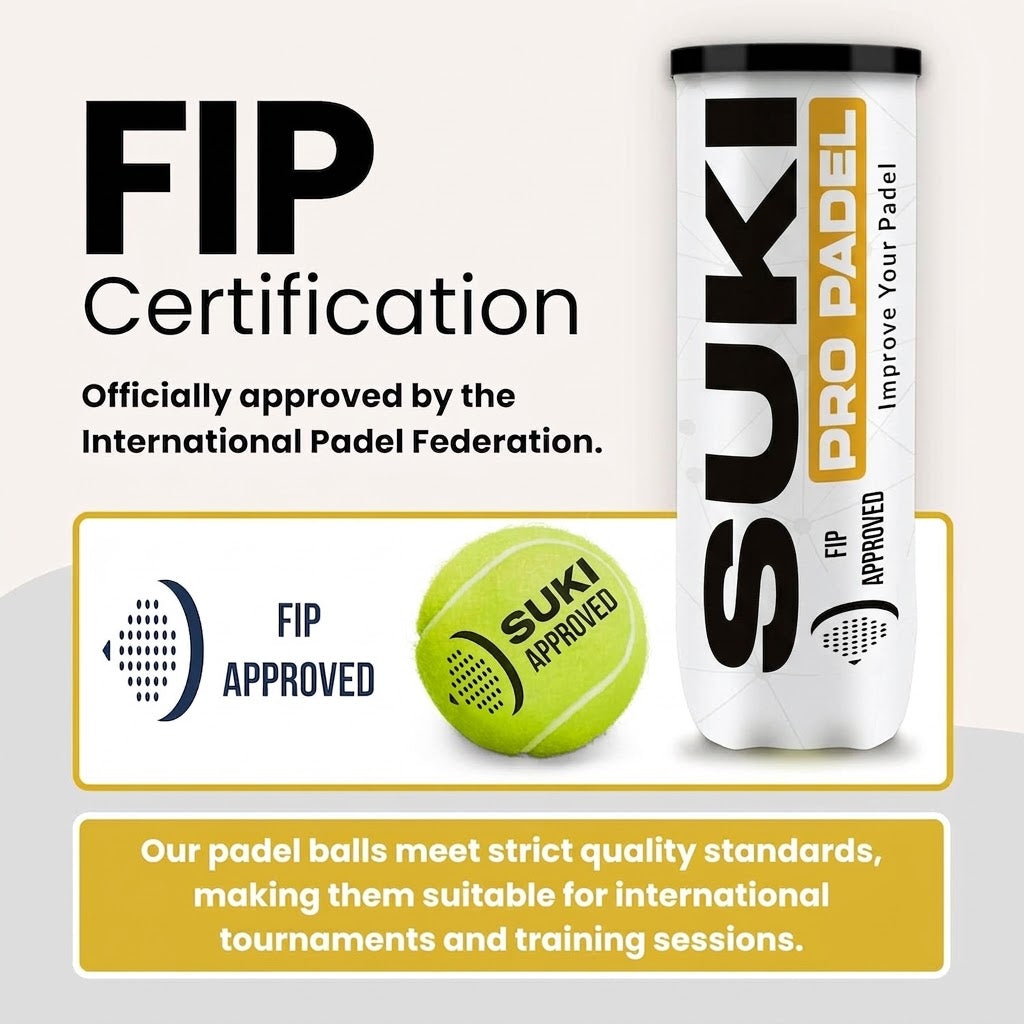 PRO Padel Balls. 6/12/24 Tubes of 3 Padel Tennis Balls FIP Approved